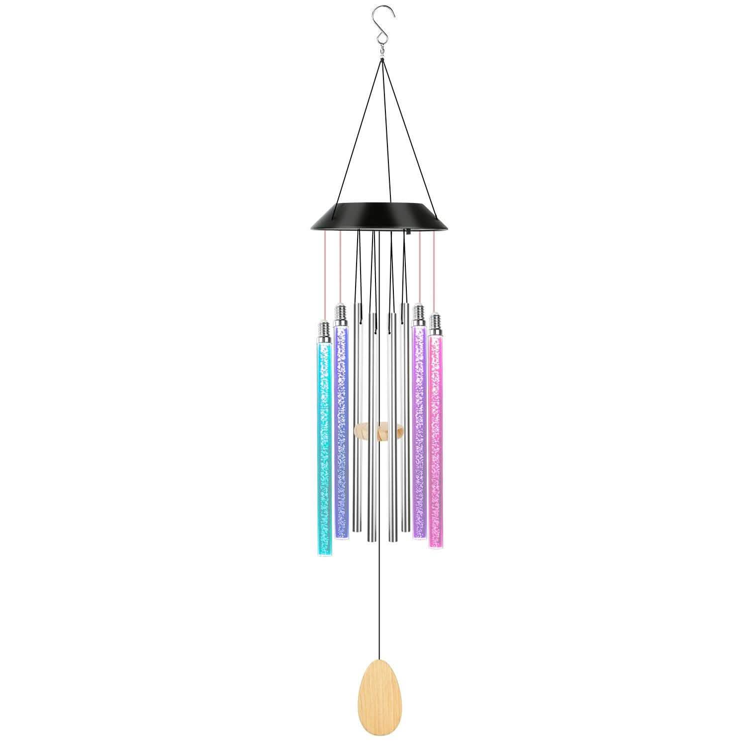 7 Color Changing Solar Wind Chime Lights Outdoor Lighting - Tophatter Daily Deals
