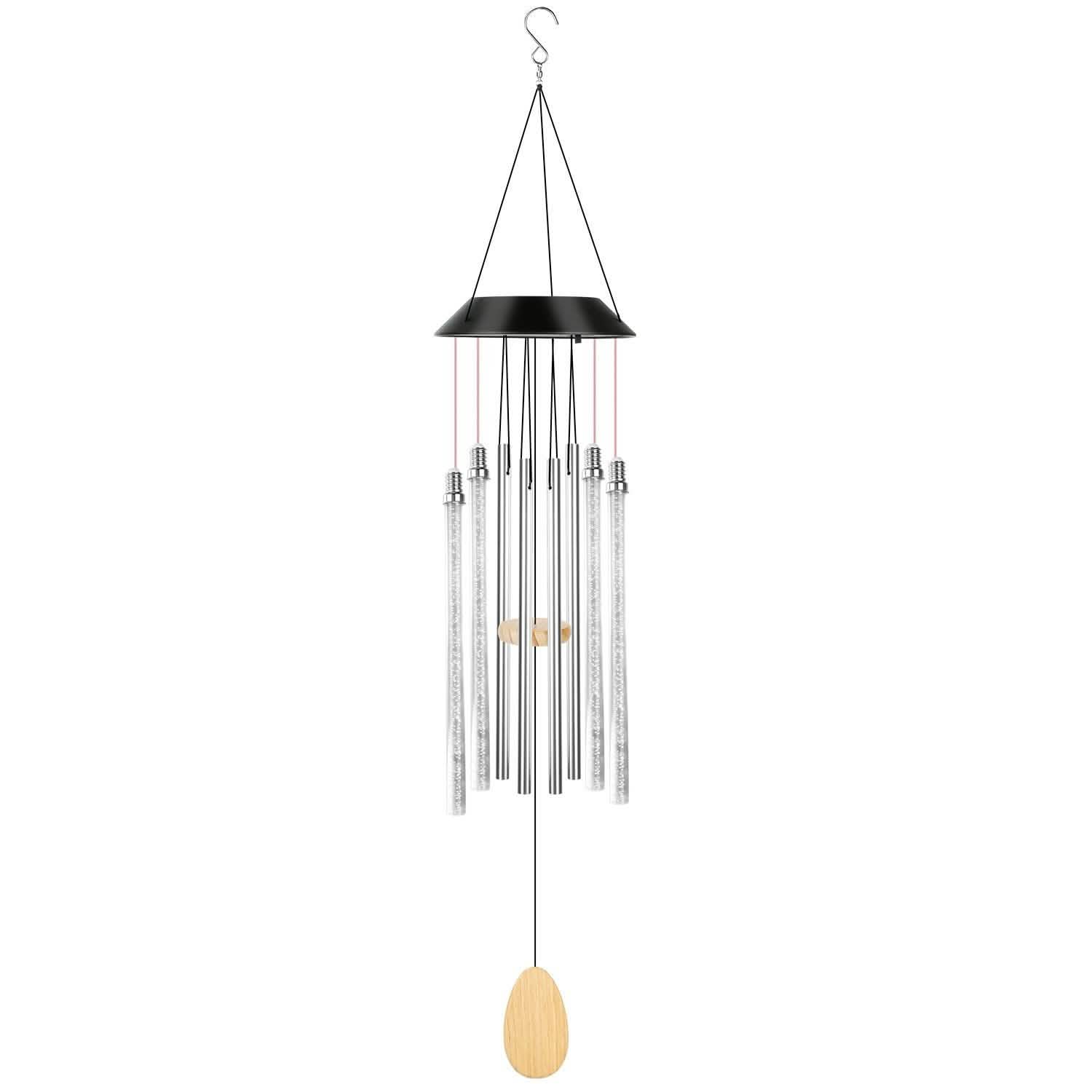 7 Color Changing Solar Wind Chime Lights Outdoor Lighting - Tophatter Daily Deals