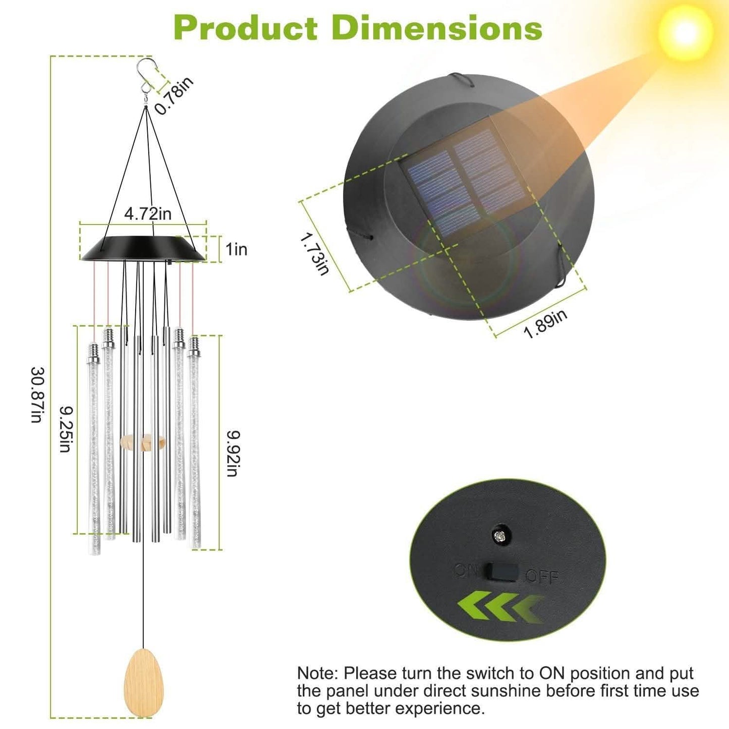 7 Color Changing Solar Wind Chime Lights Outdoor Lighting - Tophatter Daily Deals