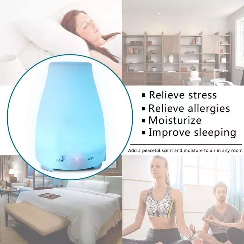 7 Color LED 200ML Ultrasonic Essential Oil Aroma Diffuser and Humidifier with Remote Health & Wellness - Tophatter Daily Deals