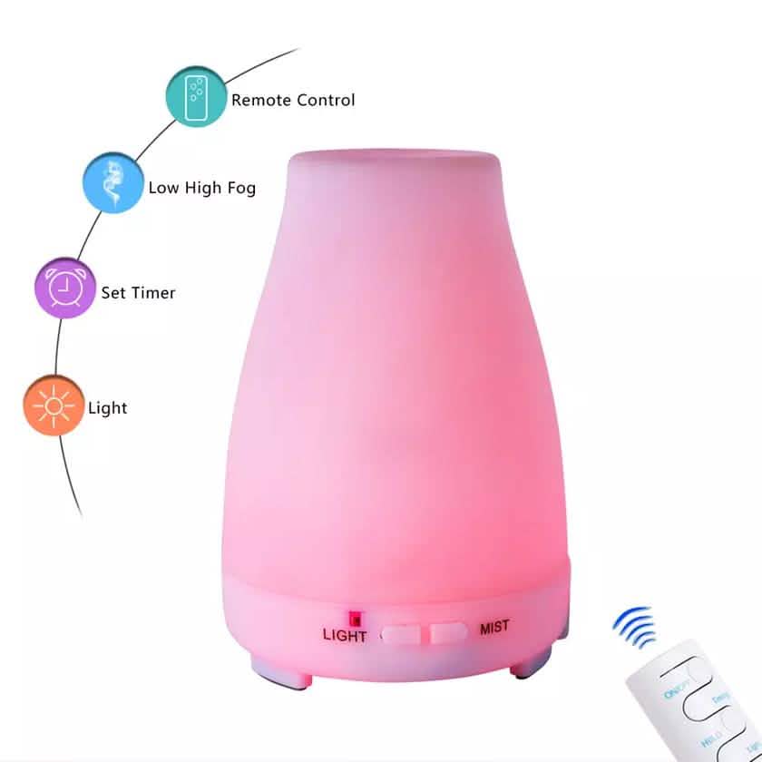 7 Color LED 200ML Ultrasonic Essential Oil Aroma Diffuser and Humidifier with Remote Health & Wellness - Tophatter Daily Deals