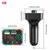 7 Color LED Backlit Light Bluetooth FM Transmitter and Dual USB Charger Automotive - Tophatter Daily Deals