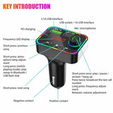 7 Color LED Backlit Light Bluetooth FM Transmitter and Dual USB Charger Automotive - Tophatter Daily Deals