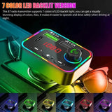 7 Color LED Backlit Light Bluetooth FM Transmitter and Dual USB Charger Automotive - Tophatter Daily Deals