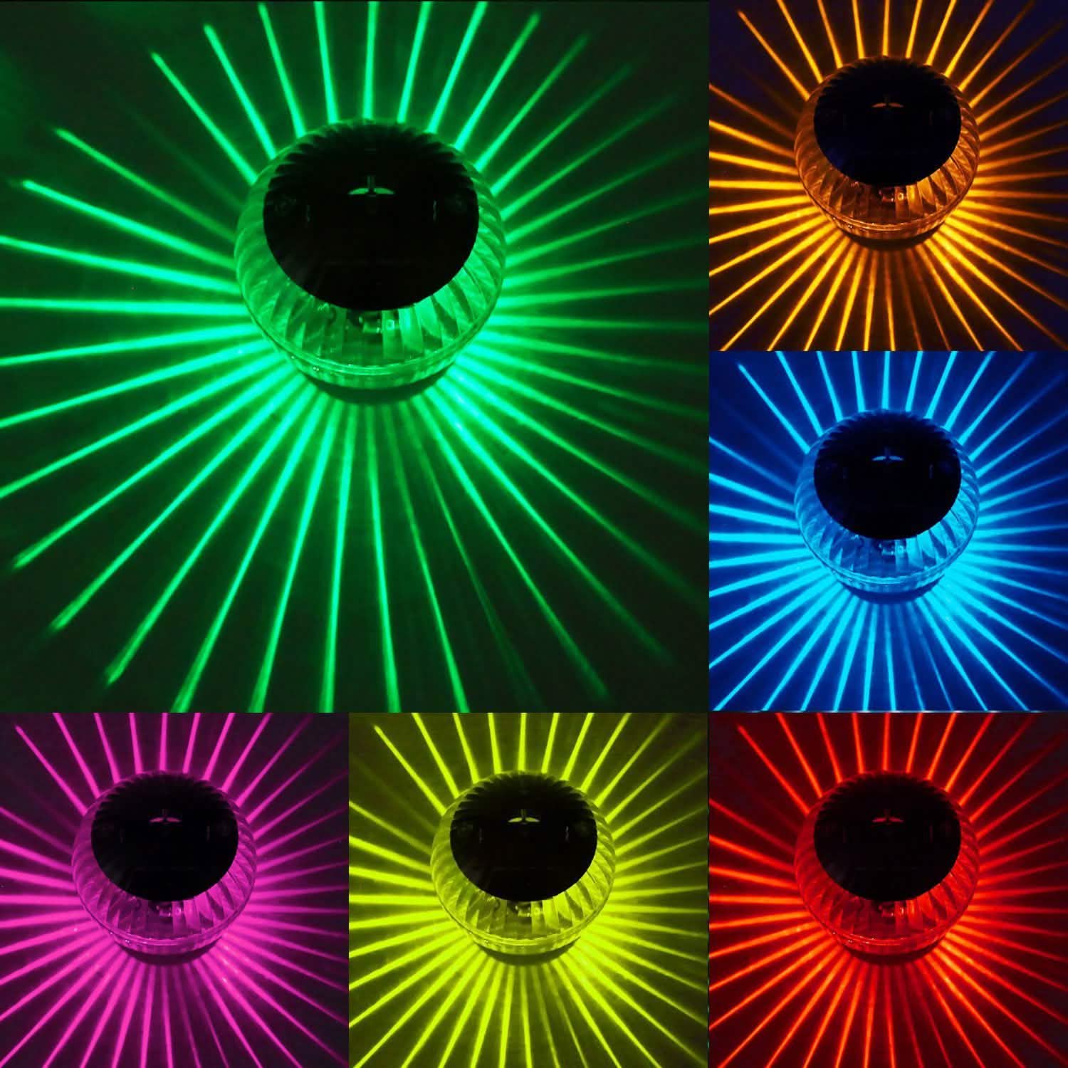 7 Color Solar LED Floating Lights Outdoor Lighting - Tophatter Daily Deals