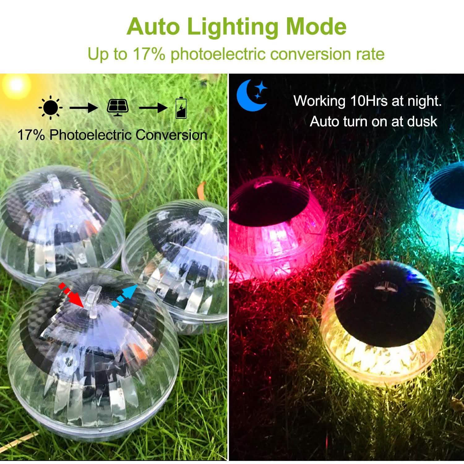 7 Color Solar LED Floating Lights Outdoor Lighting - Tophatter Daily Deals