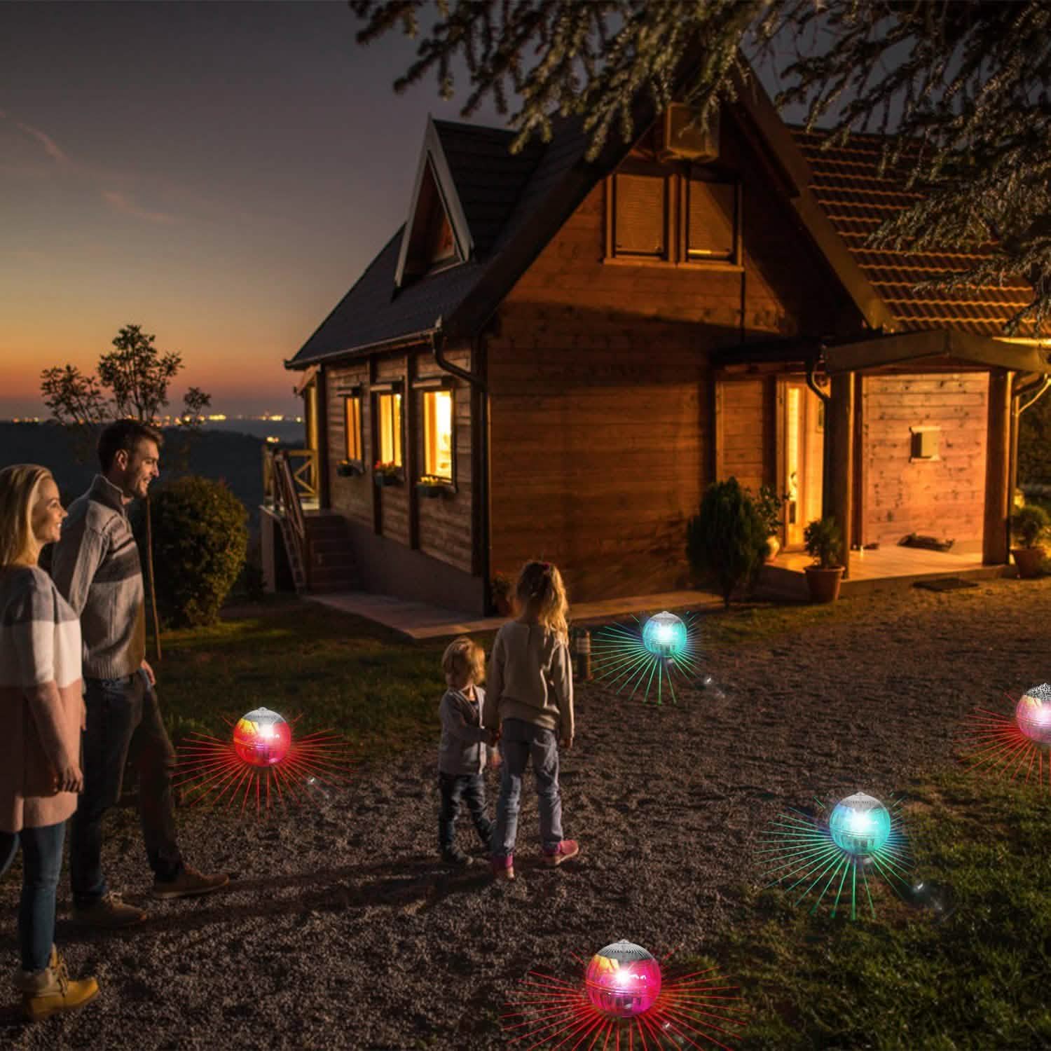 7 Color Solar LED Floating Lights Outdoor Lighting - Tophatter Daily Deals