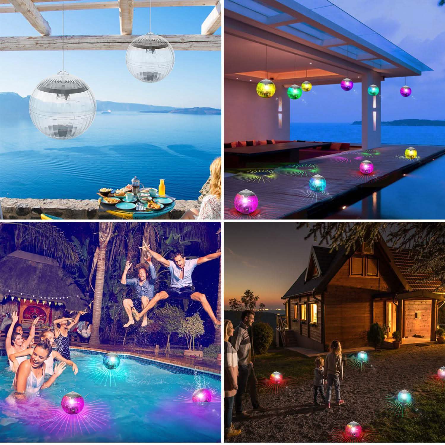 7 Color Solar LED Floating Lights Outdoor Lighting - Tophatter Daily Deals