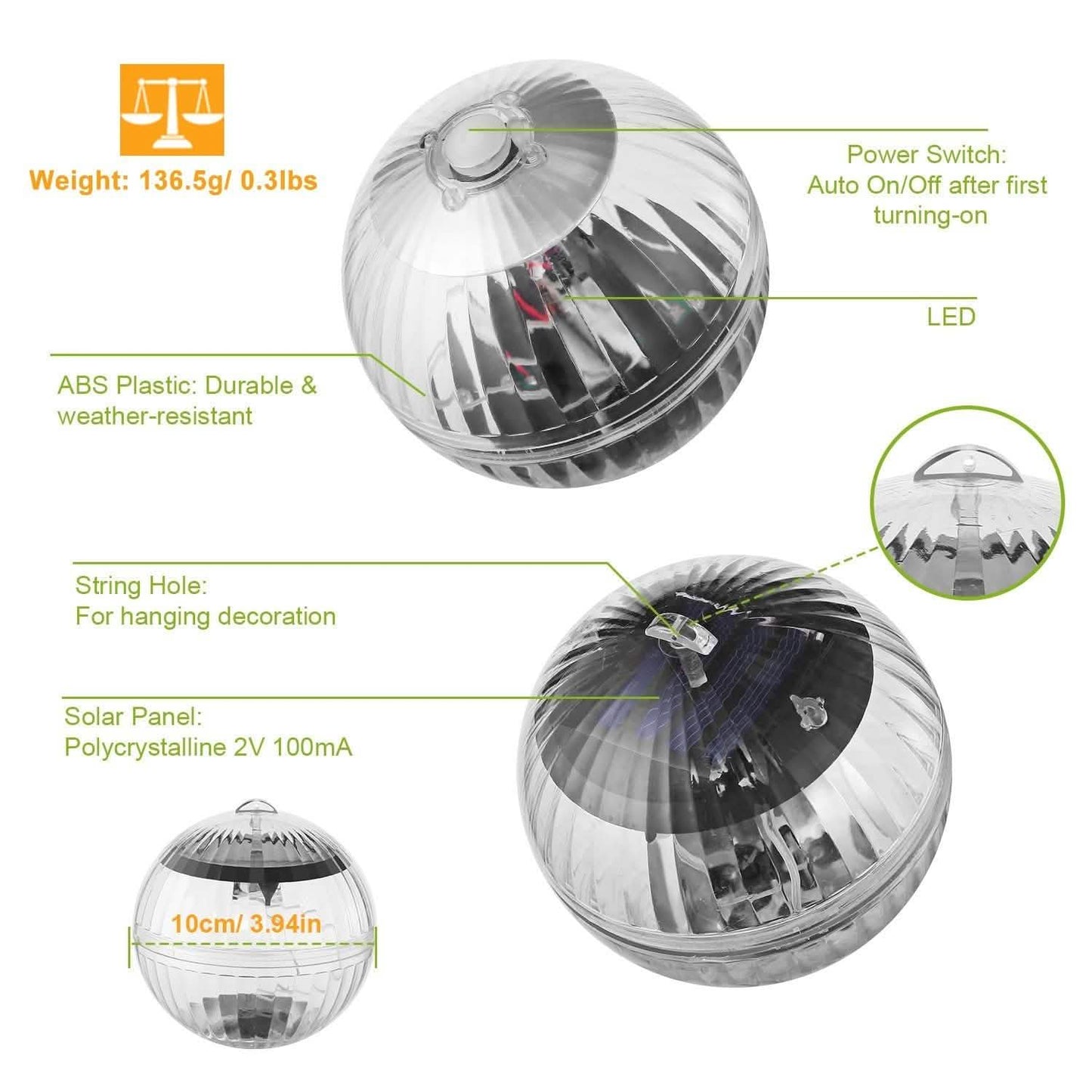 7 Color Solar LED Floating Lights Outdoor Lighting - Tophatter Daily Deals