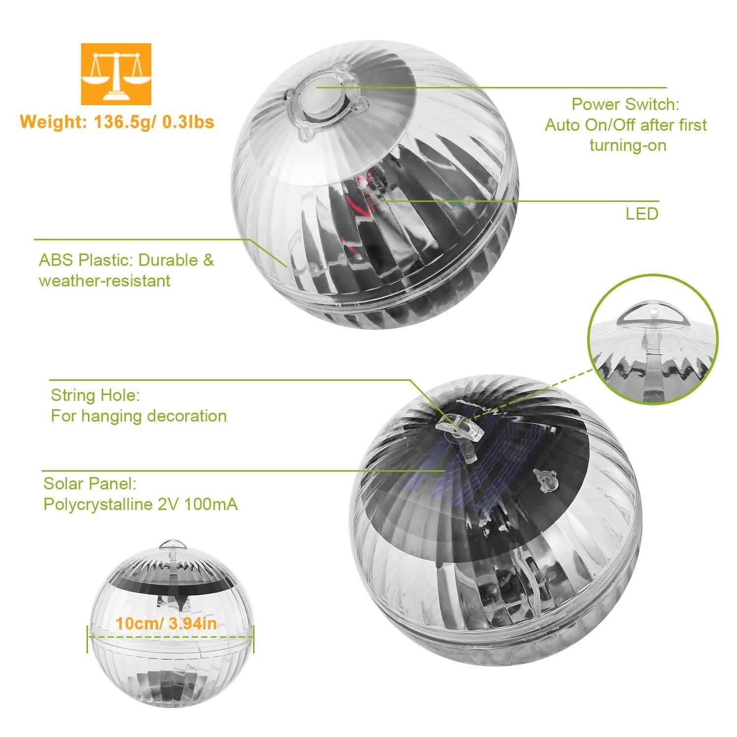 7 Color Solar LED Floating Lights Outdoor Lighting - Tophatter Daily Deals