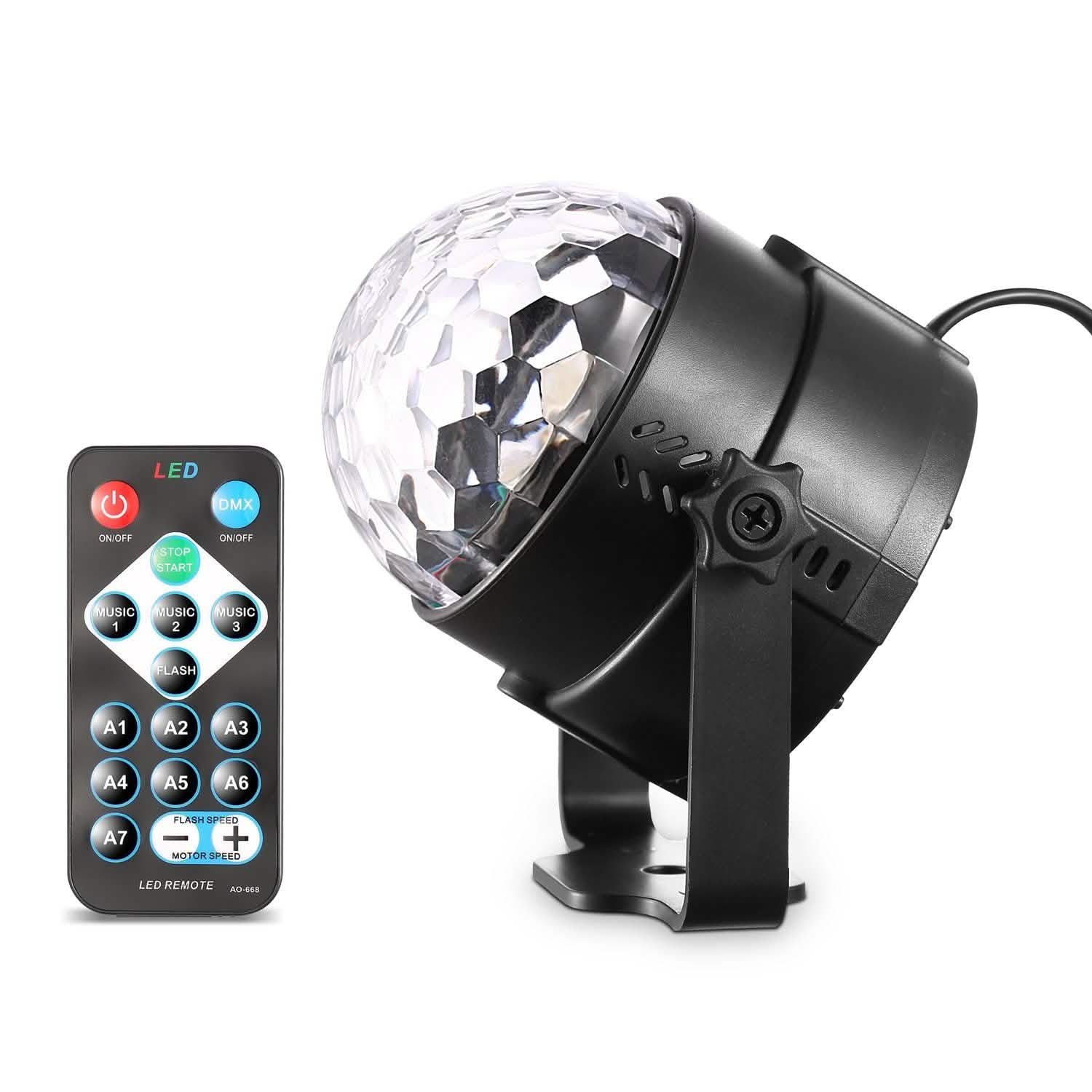 7 Colors Sound Activated Party Lights with Remote Control Indoor Lighting - Tophatter Daily Deals