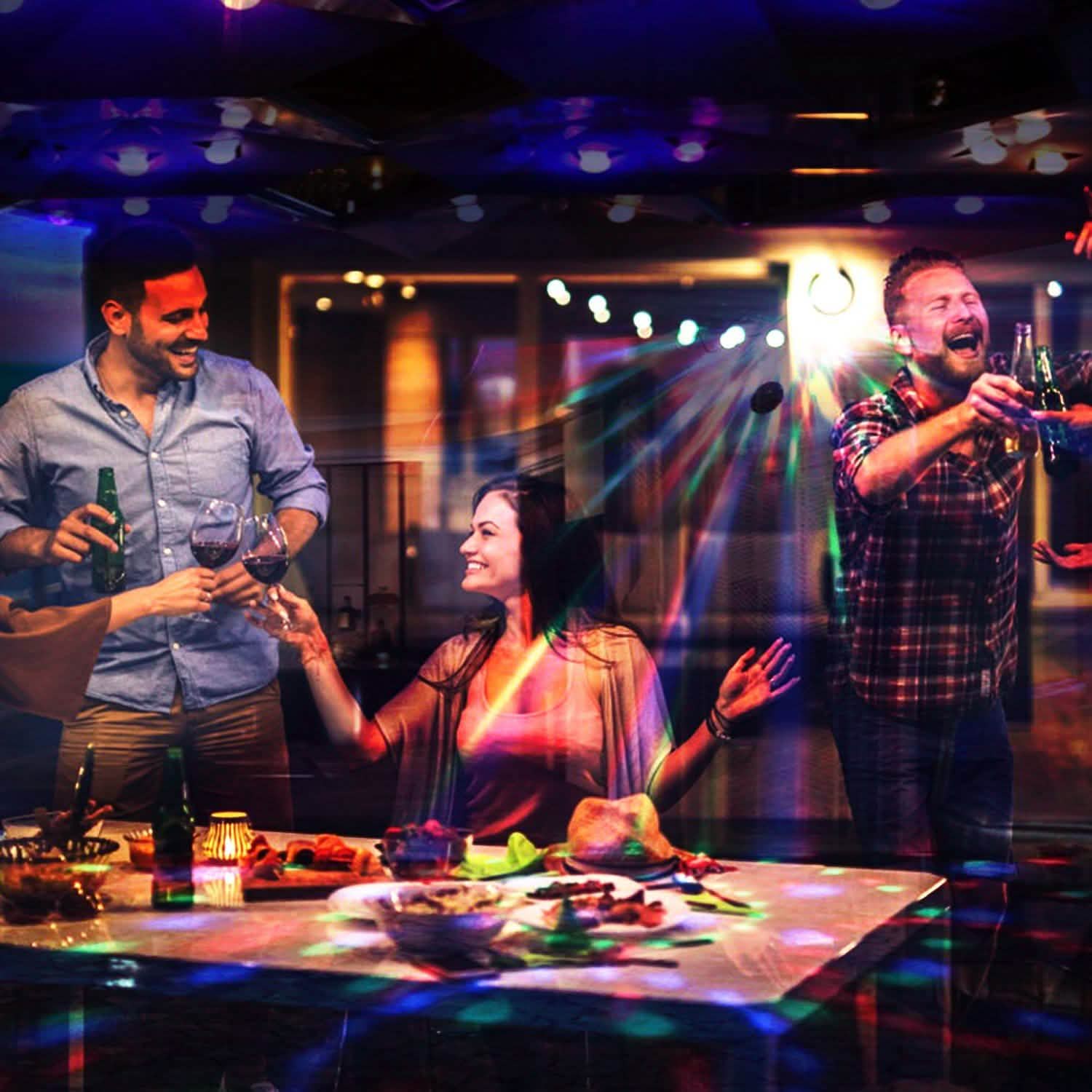 7 Colors Sound Activated Party Lights with Remote Control Indoor Lighting - Tophatter Daily Deals