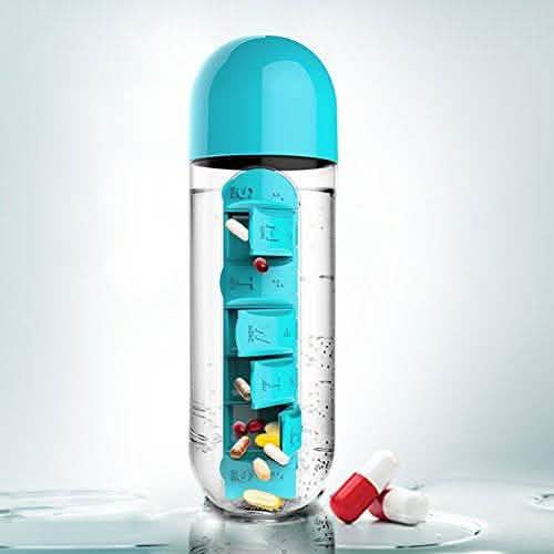 7-Day Pill Tablet Medicine Organizer Water Drink Bottle Holder Box Health & Wellness - Tophatter Daily Deals