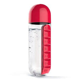 7-Day Pill Tablet Medicine Organizer Water Drink Bottle Holder Box Red Health & Wellness - Tophatter Daily Deals
