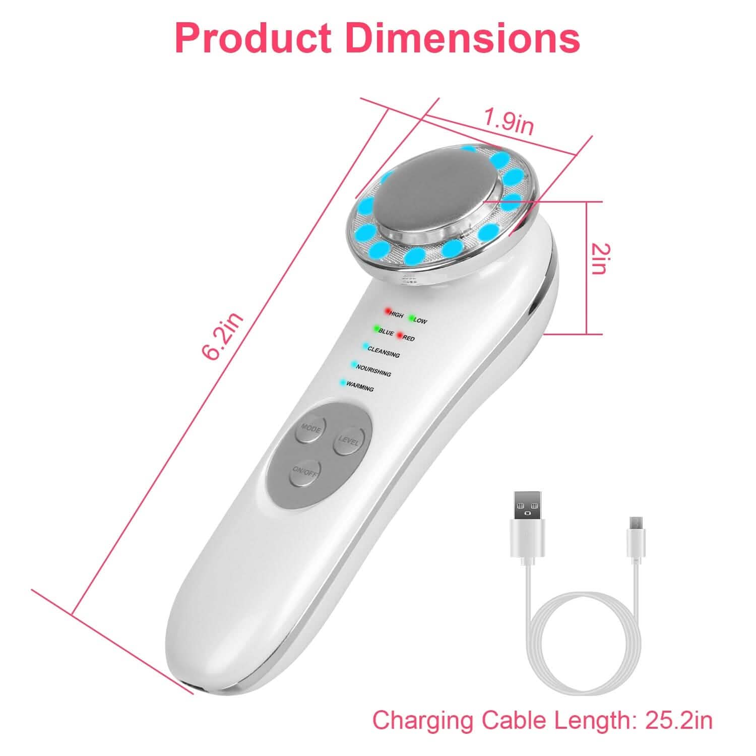 7-in-1 Facial Massager Ultrasonic High Frequency Face Lifting Machine Beauty & Personal Care - Tophatter Daily Deals