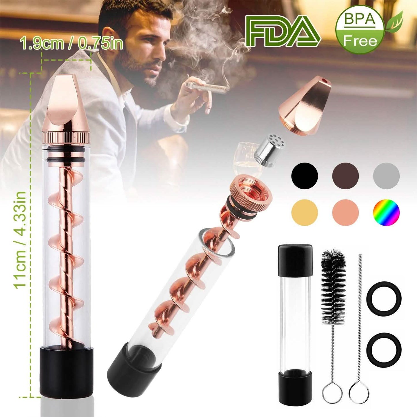 7-in-1 Grinder Blunt Kit with Smoking Metal Tip Cleaning Brush Everything Else - Tophatter Daily Deals
