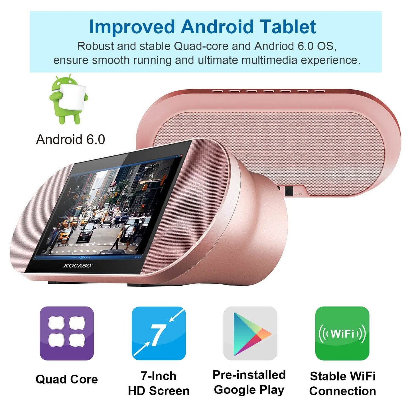 7-Inch Touch Screen Android Tablet PC with Wireless Speaker Tablets - Tophatter Daily Deals