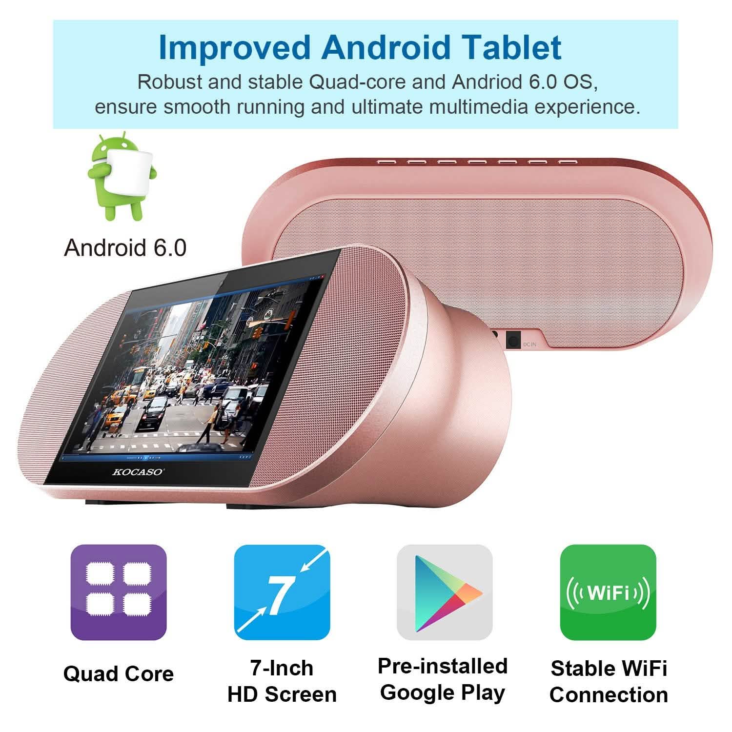 7-Inch Touch Screen Android Tablet PC with Wireless Speaker Tablets - Tophatter Daily Deals