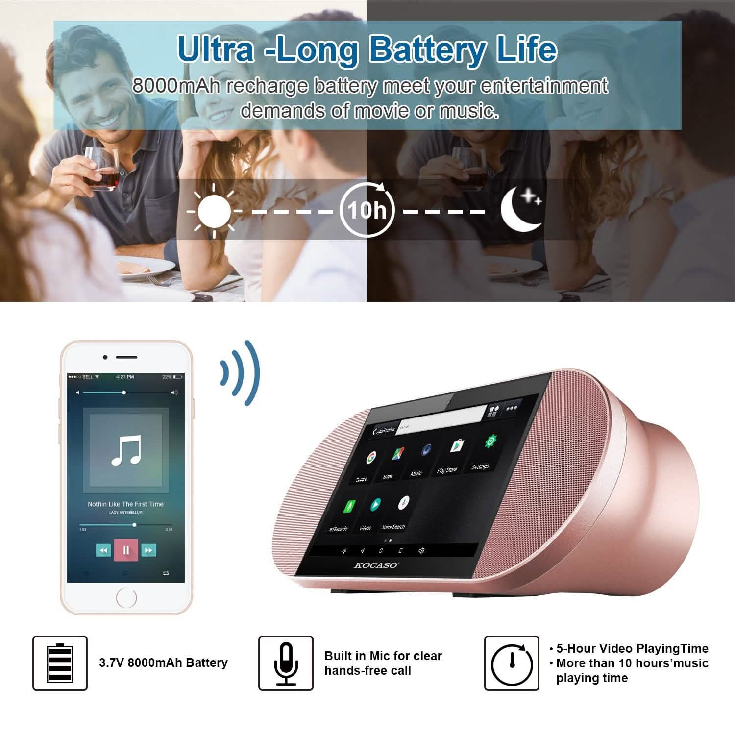 7-Inch Touch Screen Android Tablet PC with Wireless Speaker Tablets - Tophatter Daily Deals