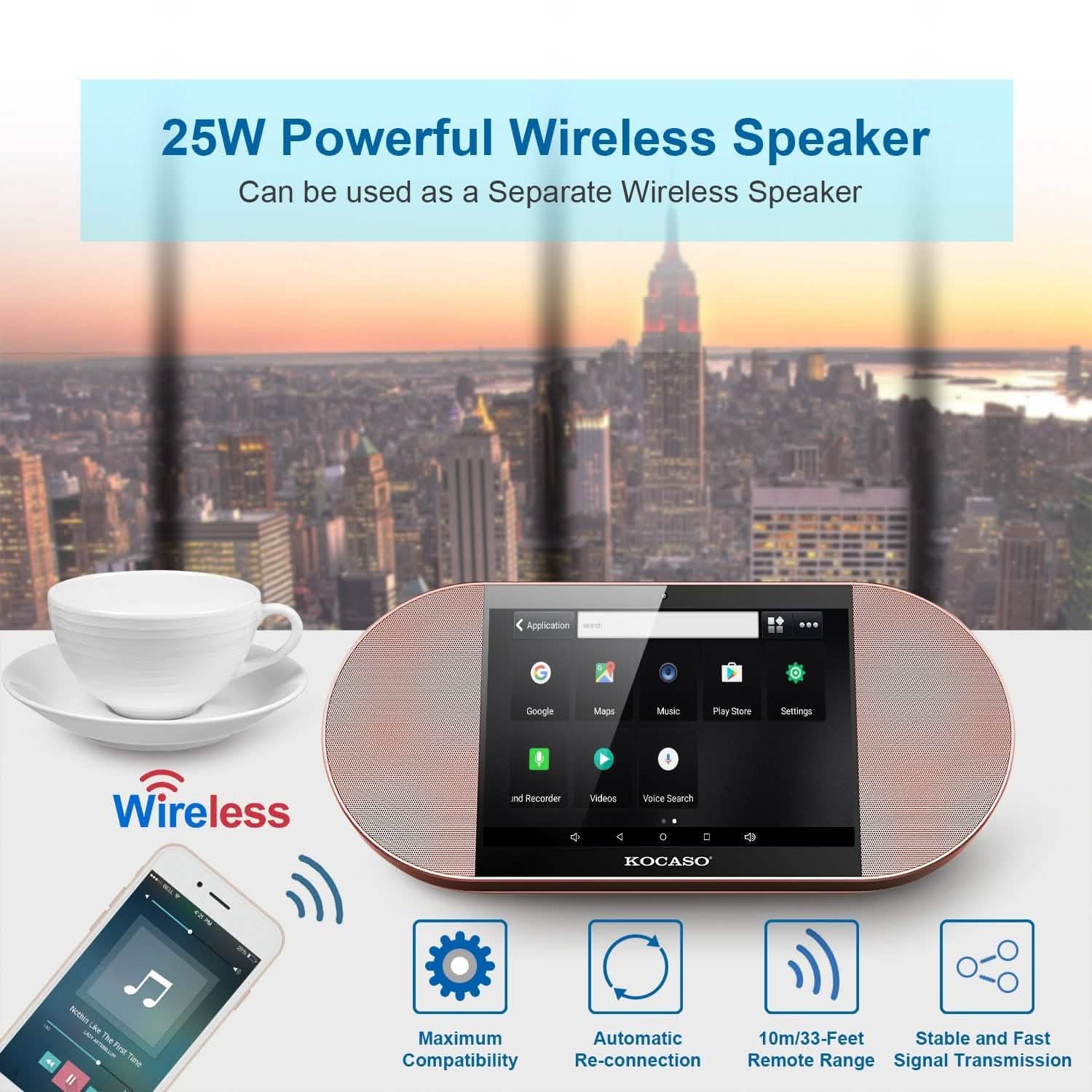 7-Inch Touch Screen Android Tablet PC with Wireless Speaker Tablets - Tophatter Daily Deals