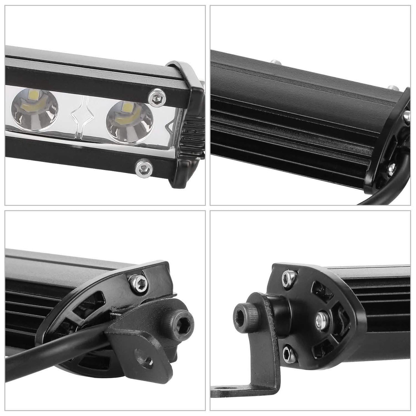 7" LED Light Bar Single Row Offroad Spot Lights Automotive - Tophatter Daily Deals