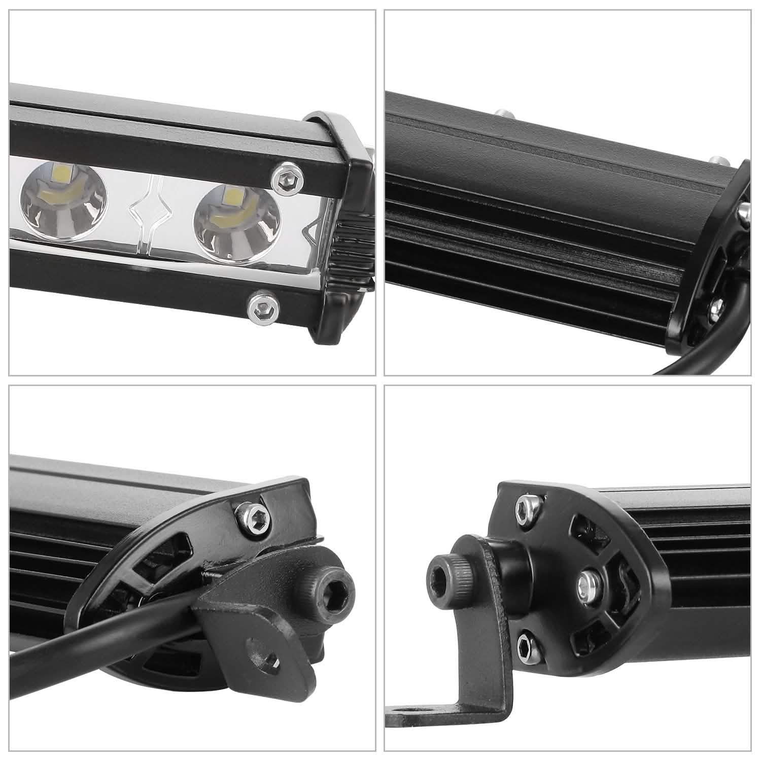 7" LED Light Bar Single Row Offroad Spot Lights Automotive - Tophatter Daily Deals