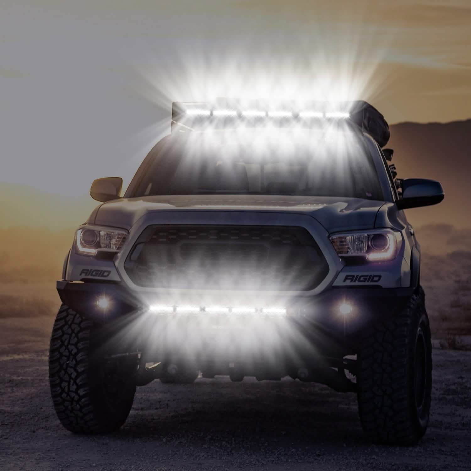 7" LED Light Bar Single Row Offroad Spot Lights Automotive - Tophatter Daily Deals