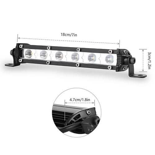 7" LED Light Bar Single Row Offroad Spot Lights Automotive - Tophatter Daily Deals