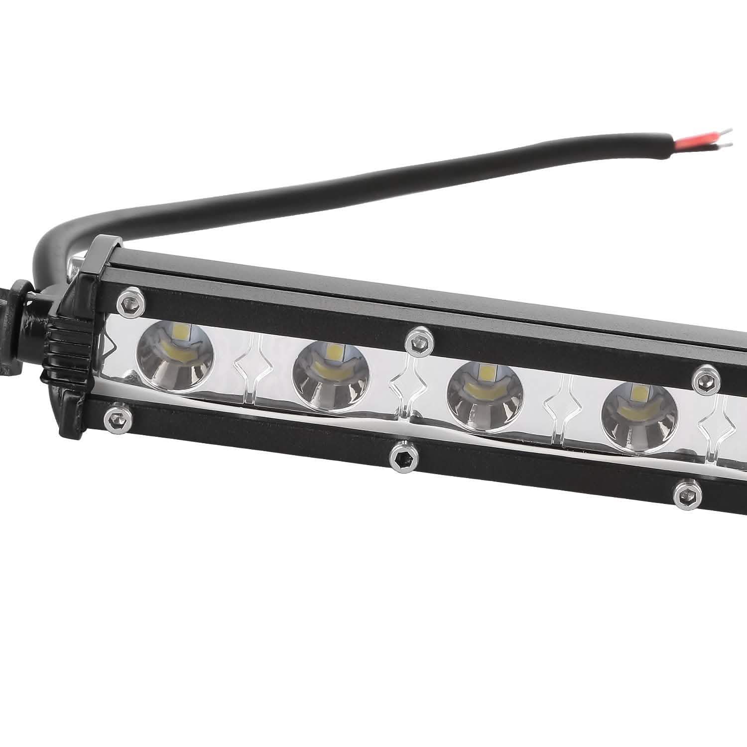 7" LED Light Bar Single Row Offroad Spot Lights Automotive - Tophatter Daily Deals