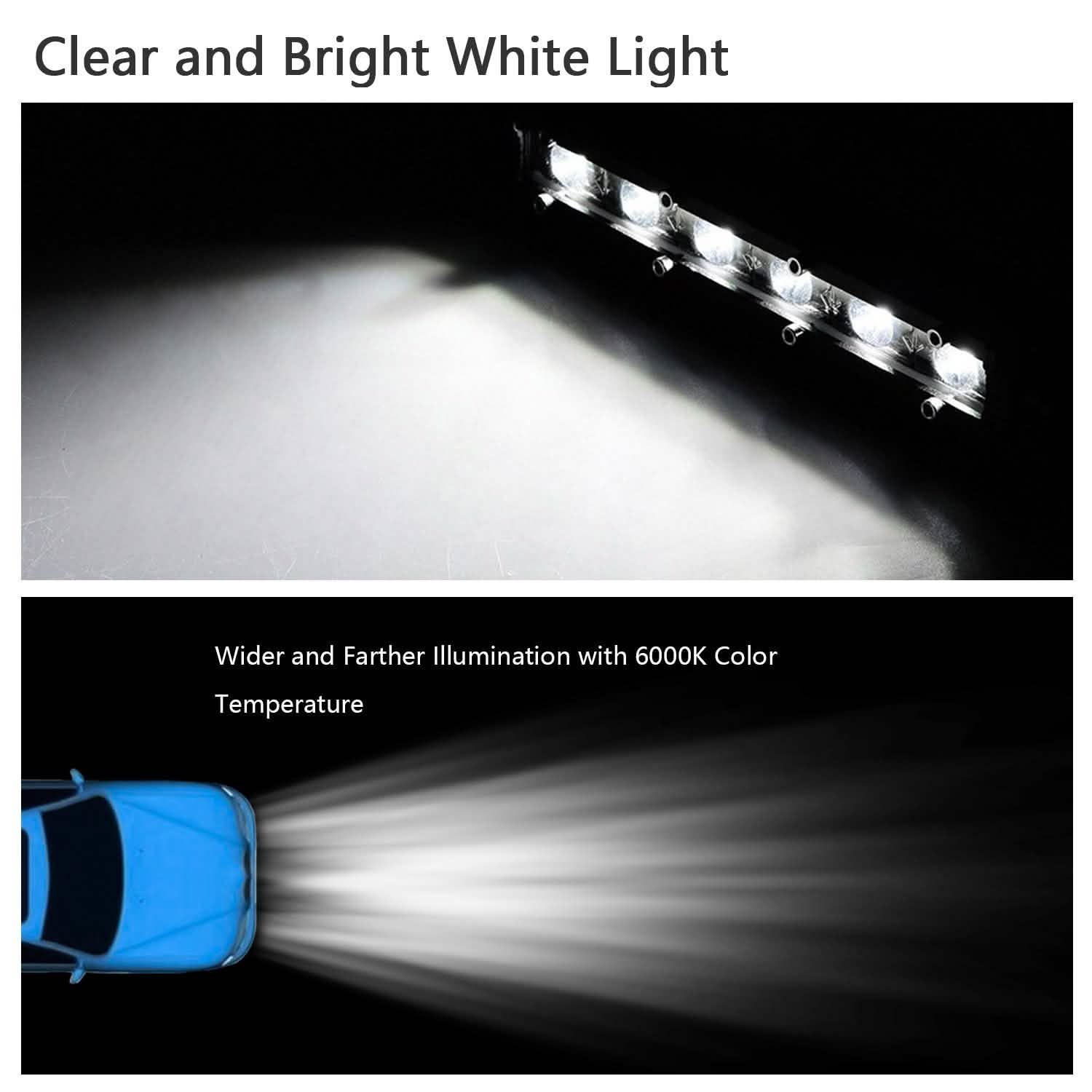7" LED Light Bar Single Row Offroad Spot Lights Automotive - Tophatter Daily Deals