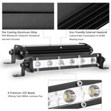 7" LED Light Bar Single Row Offroad Spot Lights Automotive - Tophatter Daily Deals
