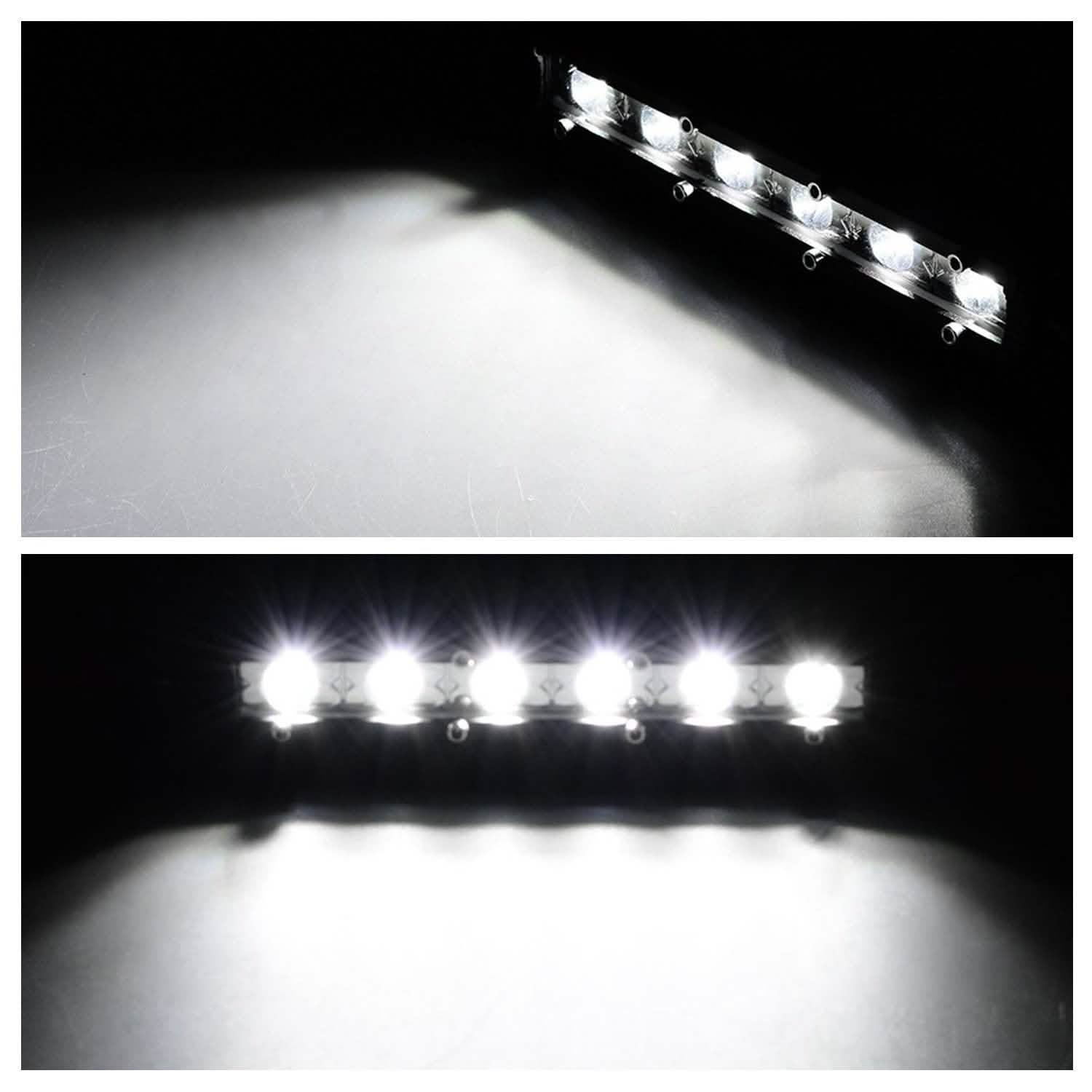 7" LED Light Bar Single Row Offroad Spot Lights Automotive - Tophatter Daily Deals