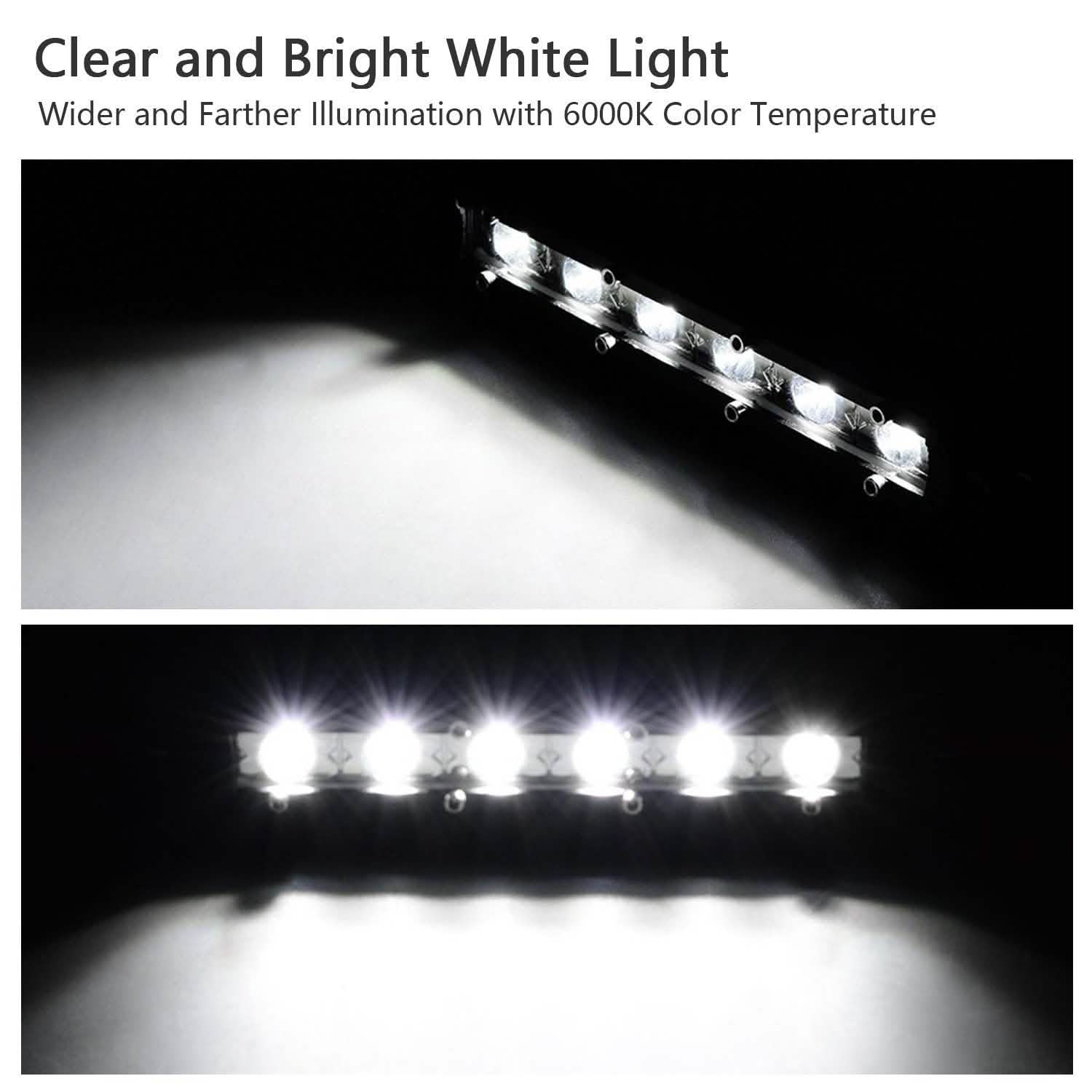 7" LED Light Bar Single Row Offroad Spot Lights Automotive - Tophatter Daily Deals