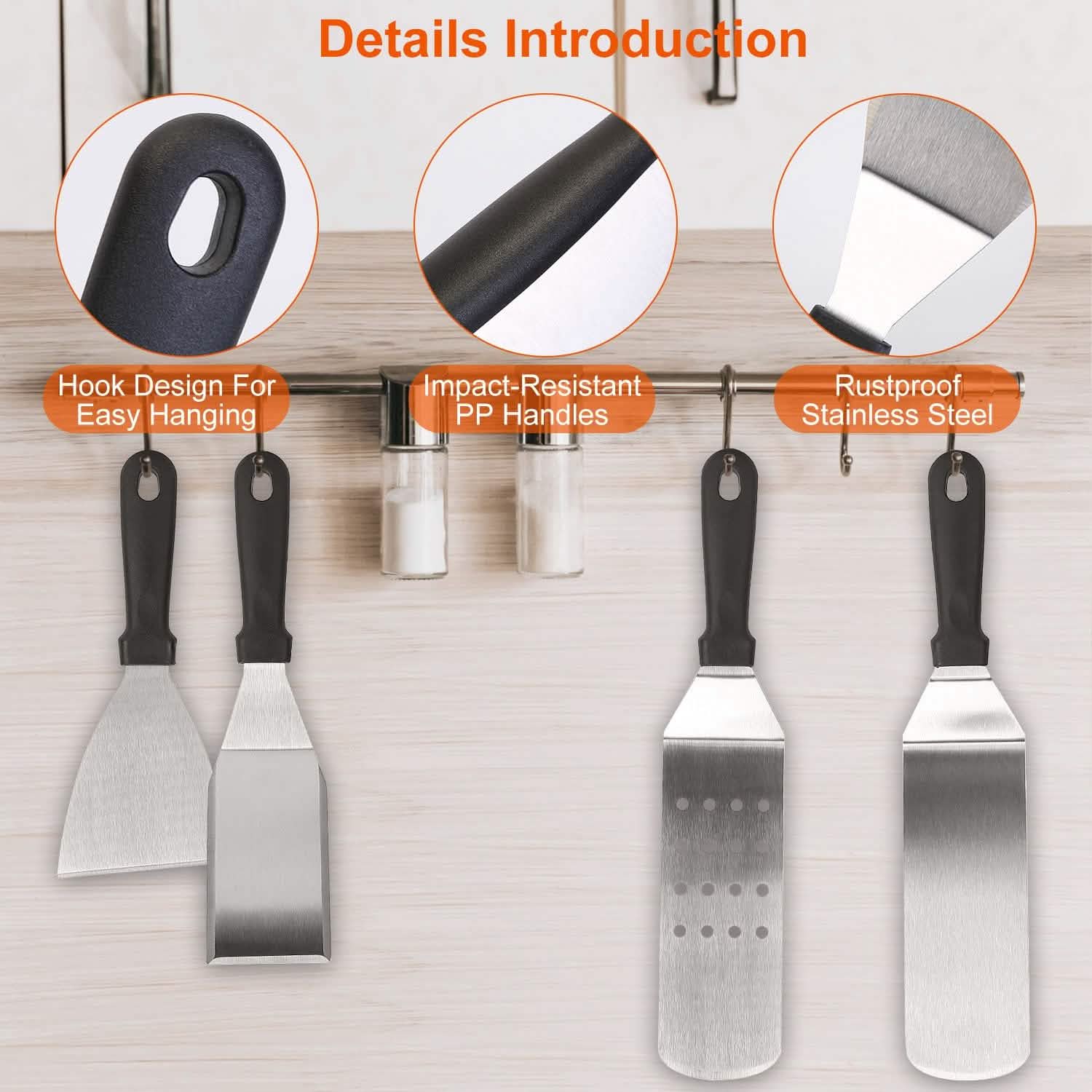 7-Piece Set: Stainless Steel BBQ Grilling Utensil Tools Kitchen Tools & Gadgets - Tophatter Daily Deals