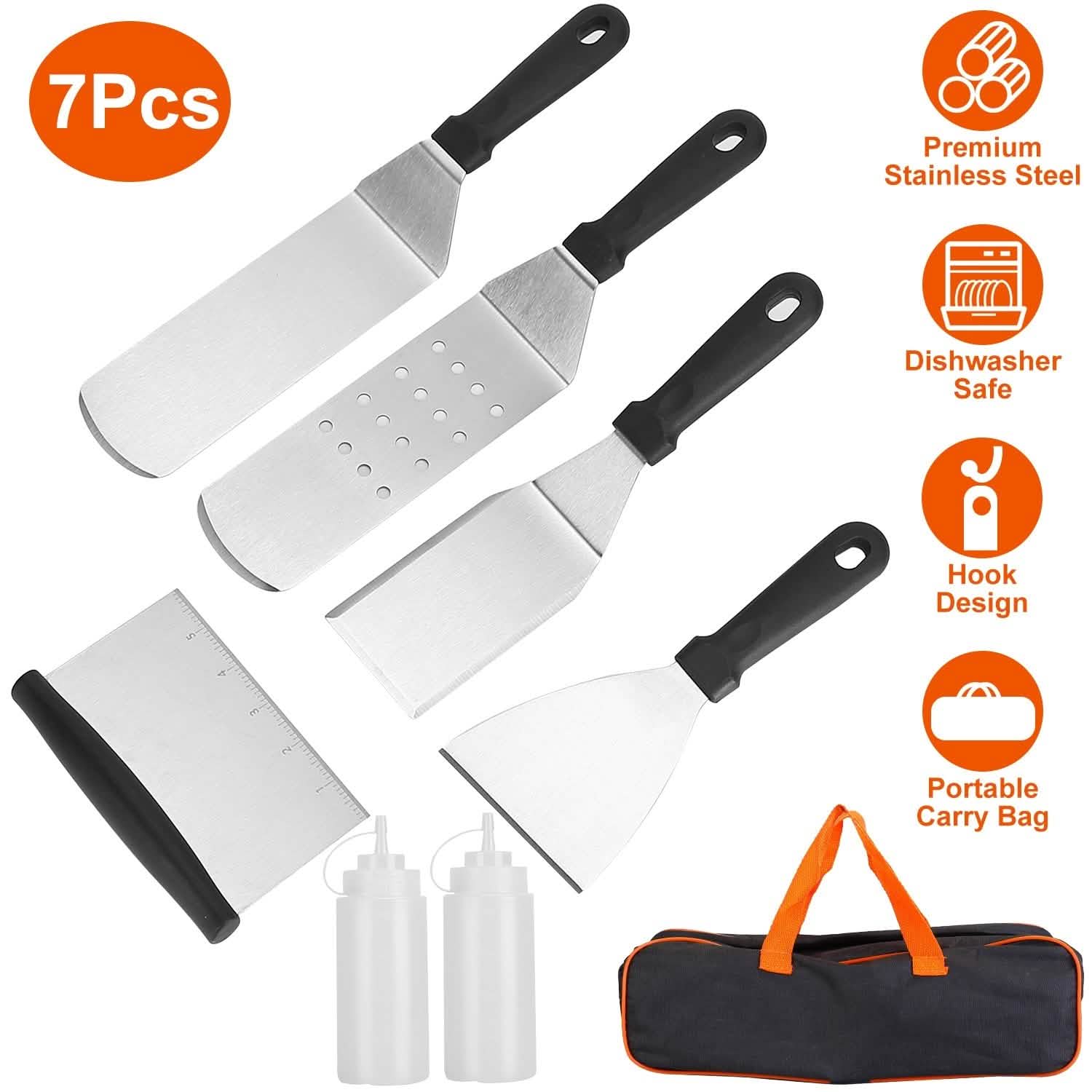 7-Piece Set: Stainless Steel BBQ Grilling Utensil Tools Kitchen Tools & Gadgets - Tophatter Daily Deals