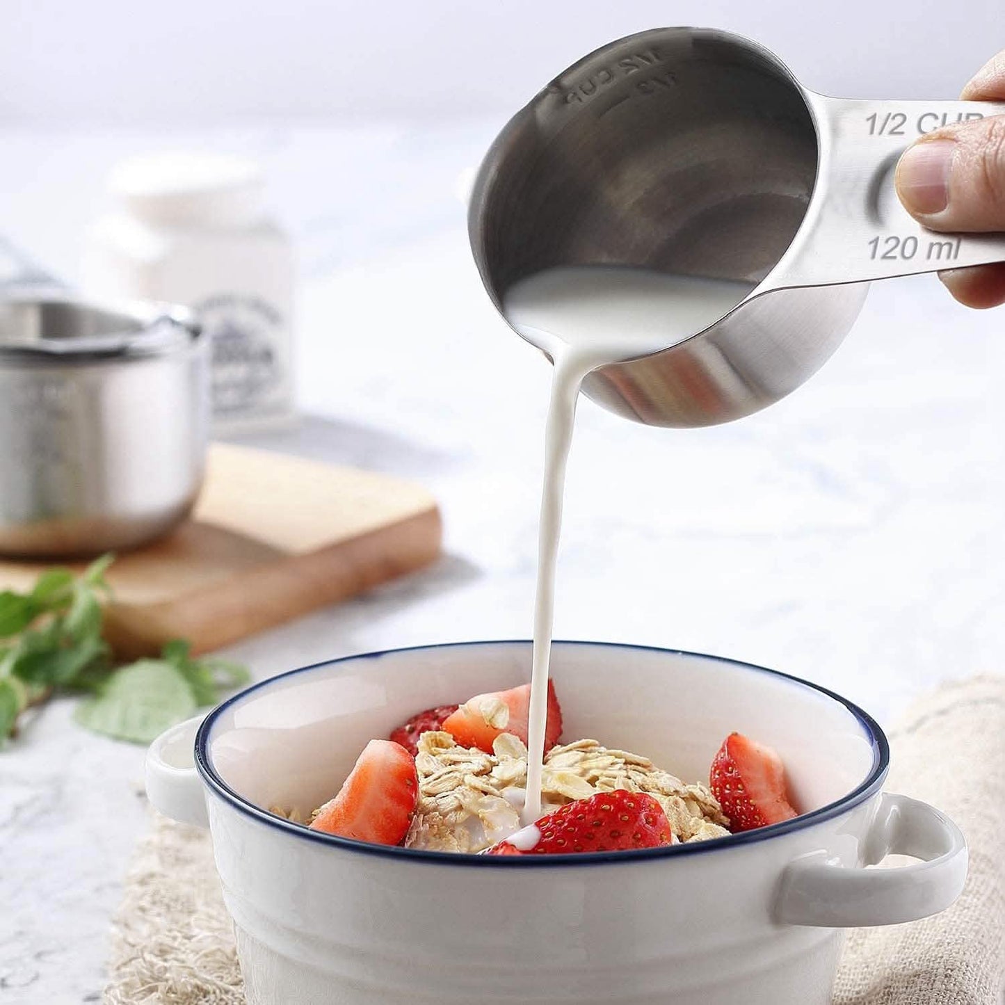 7-Piece: Stainless Steel Measuring Cups Kitchen Tools & Gadgets - Tophatter Daily Deals