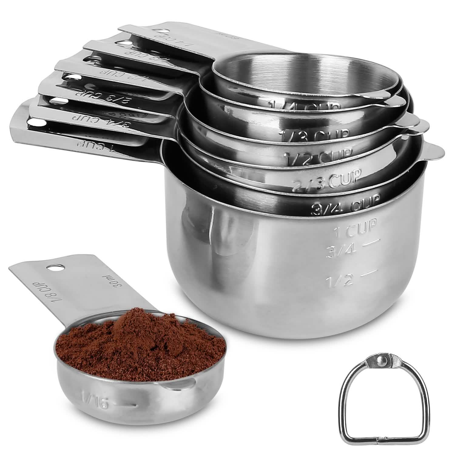 7-Piece: Stainless Steel Measuring Cups Kitchen Tools & Gadgets - Tophatter Daily Deals