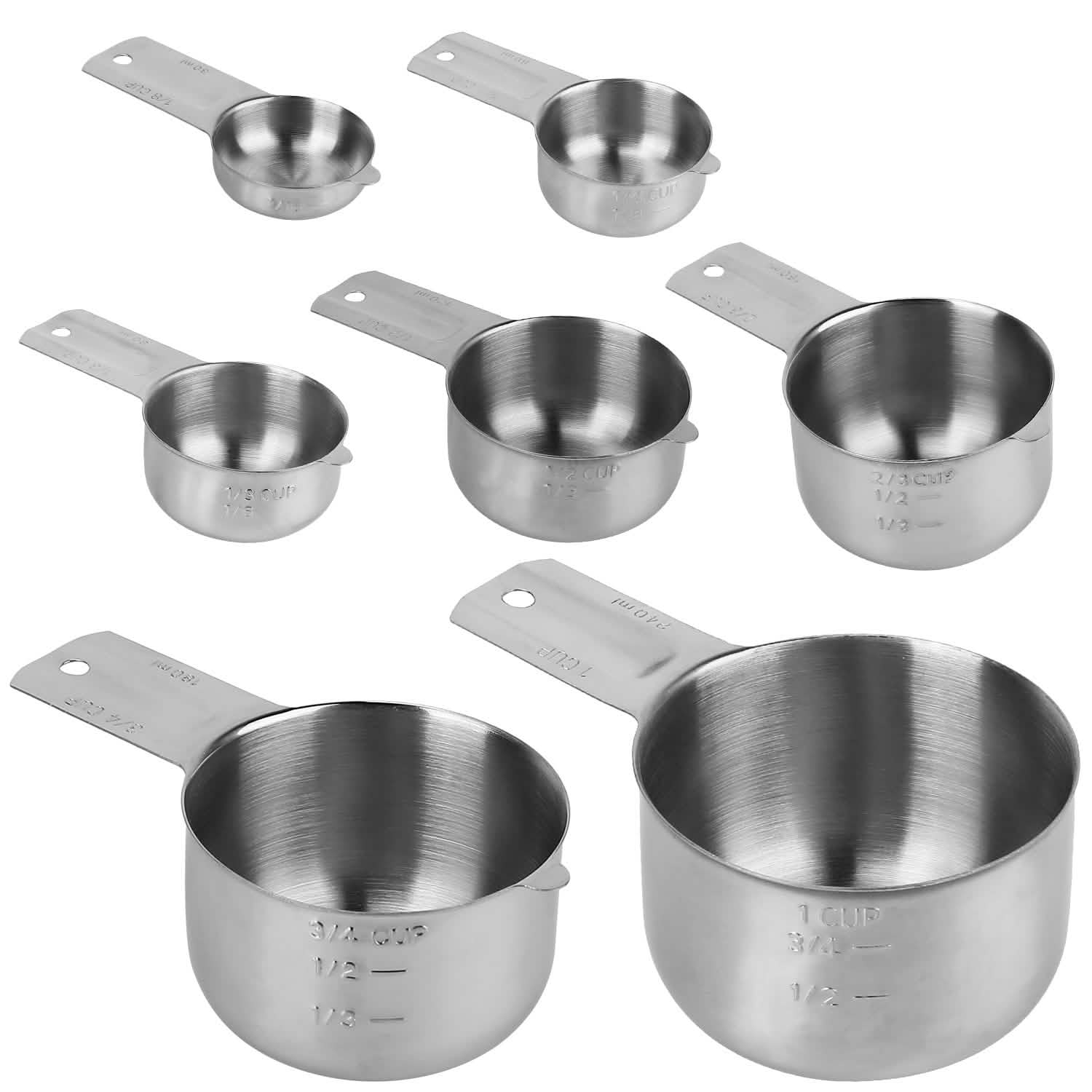 7-Piece: Stainless Steel Measuring Cups Kitchen Tools & Gadgets - Tophatter Daily Deals
