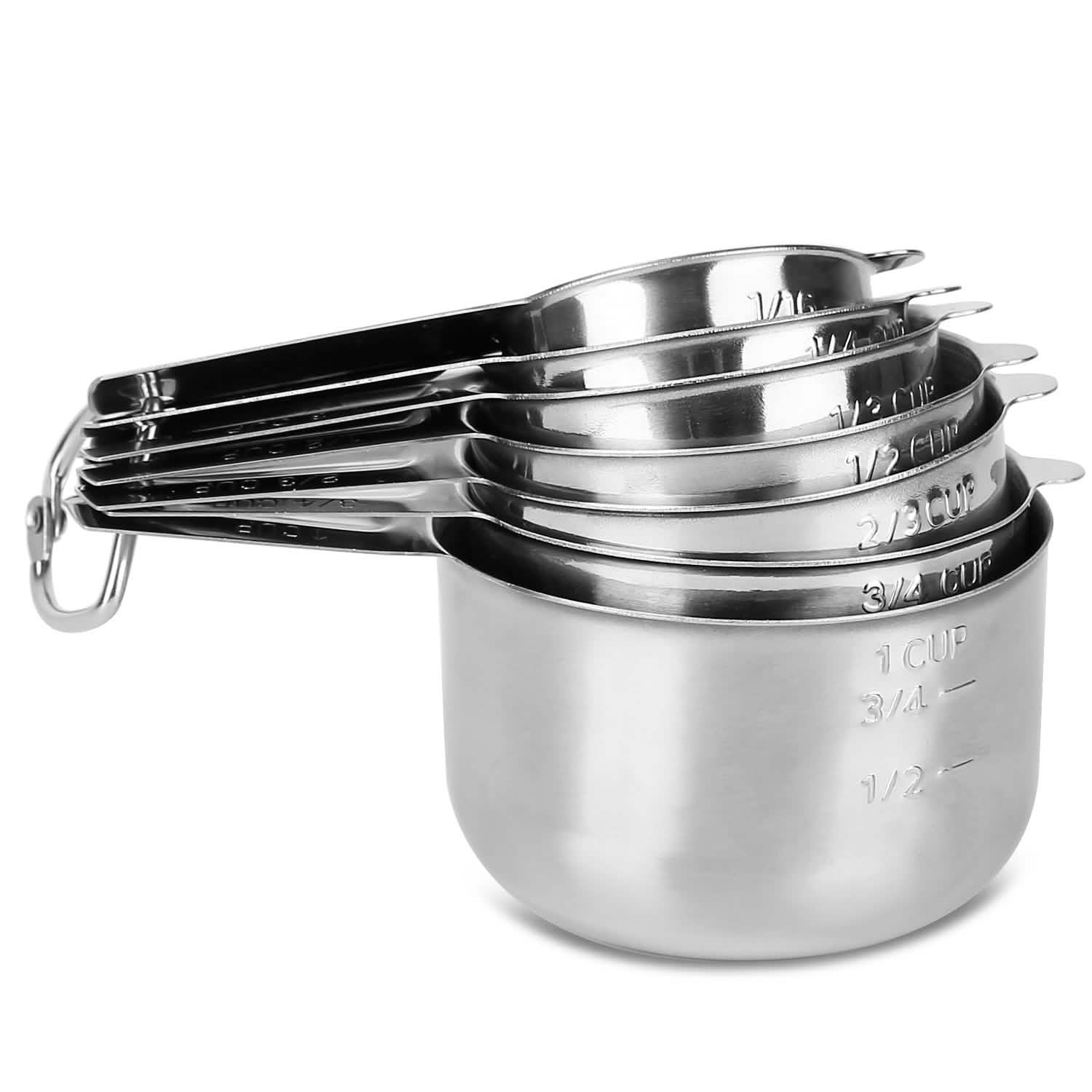 7-Piece: Stainless Steel Measuring Cups Kitchen Tools & Gadgets - Tophatter Daily Deals
