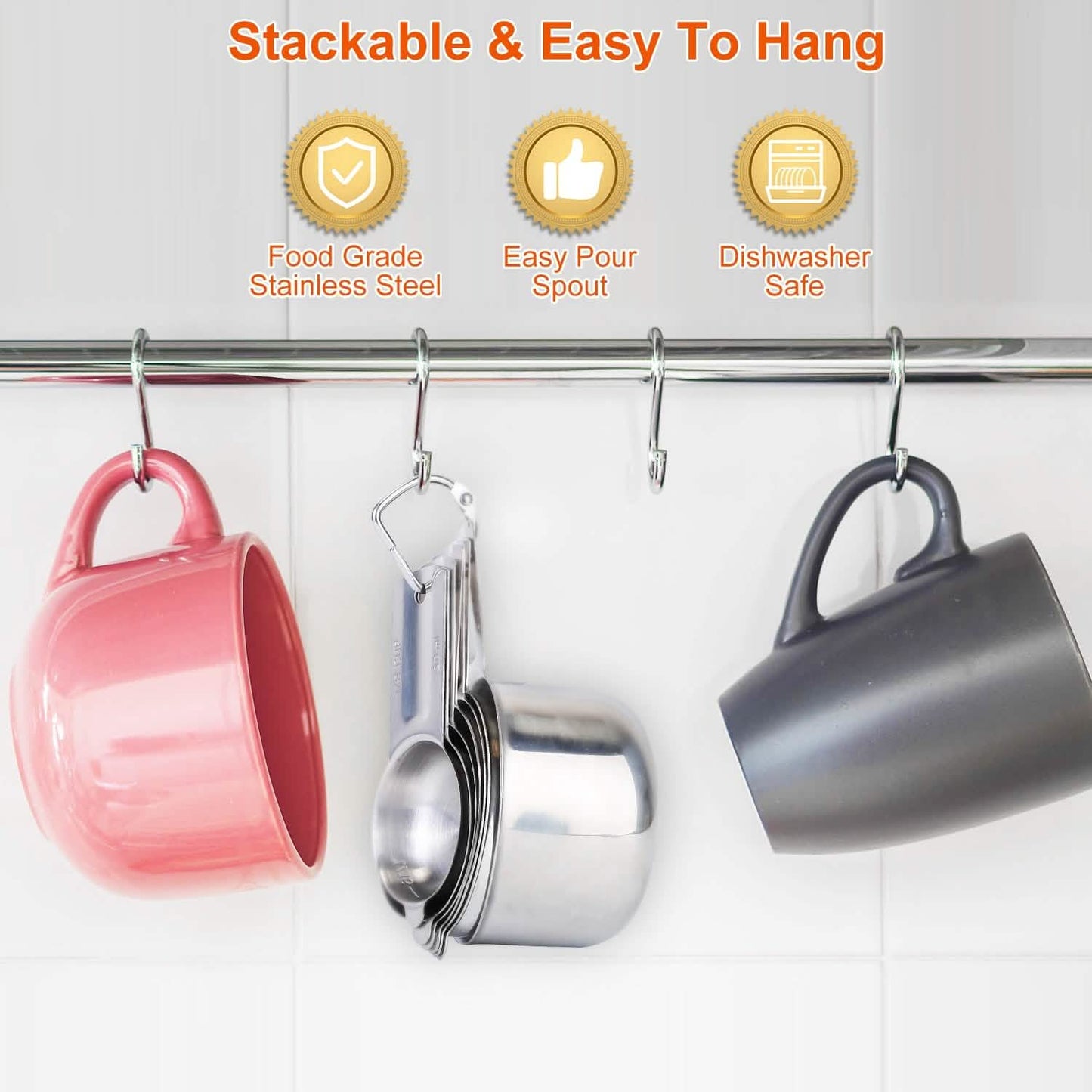 7-Piece: Stainless Steel Measuring Cups Kitchen Tools & Gadgets - Tophatter Daily Deals