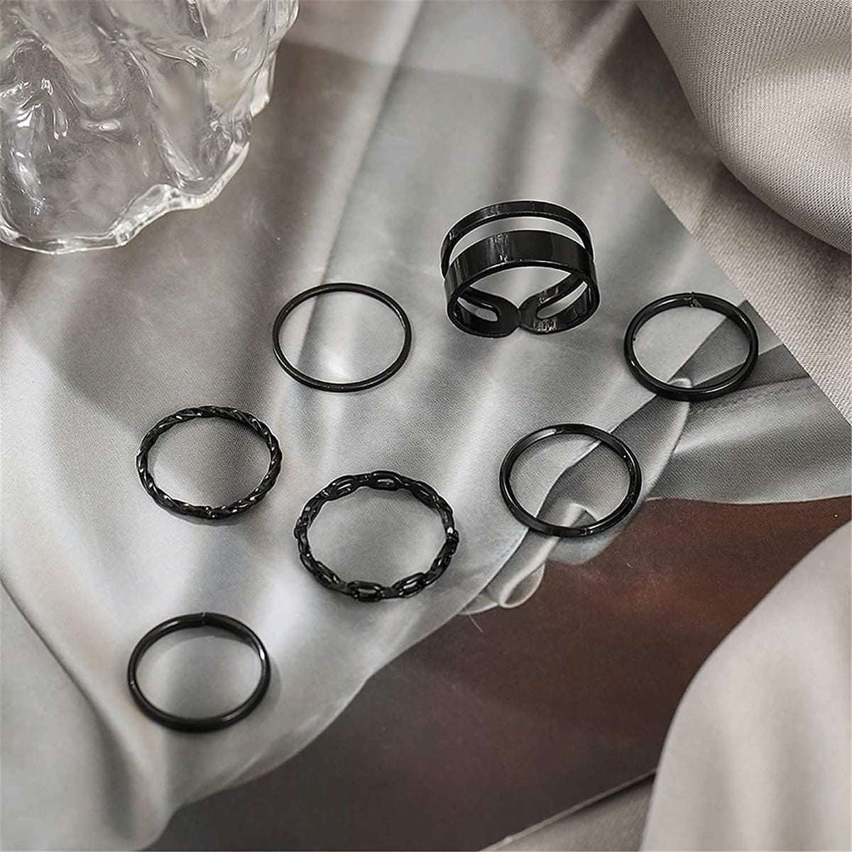 7-Piece: Women's Gold Knuckle Ring Set Rings - Tophatter Daily Deals