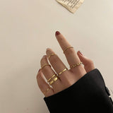7-Piece: Women's Gold Knuckle Ring Set Rings - Tophatter Daily Deals