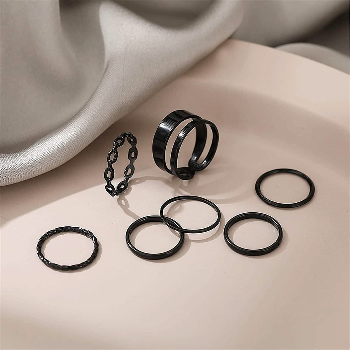 7-Piece: Women's Gold Knuckle Ring Set Rings - Tophatter Daily Deals
