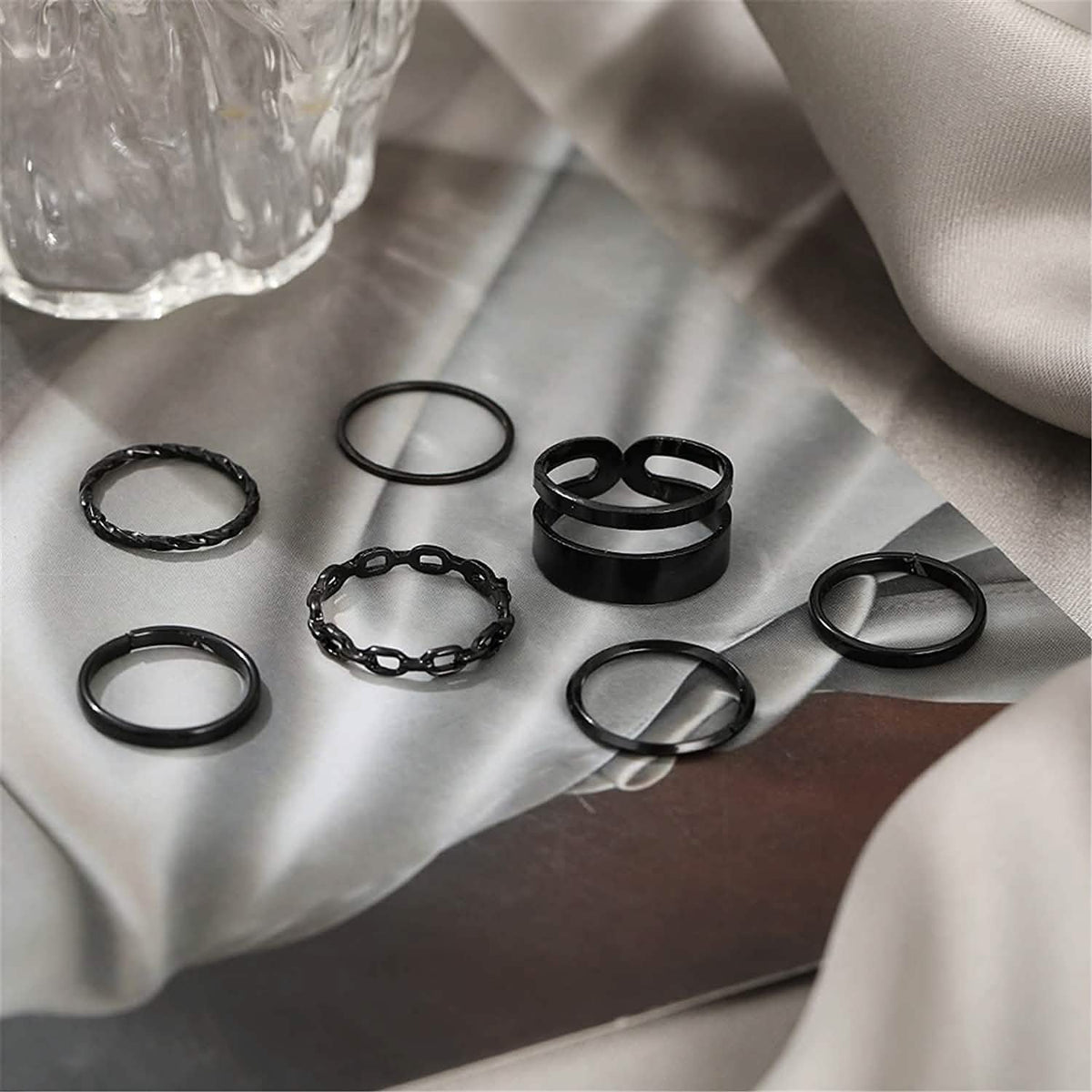 7-Piece: Women's Gold Knuckle Ring Set Rings - Tophatter Daily Deals