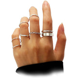7-Piece: Women's Gold Knuckle Ring Set Rings - Tophatter Daily Deals