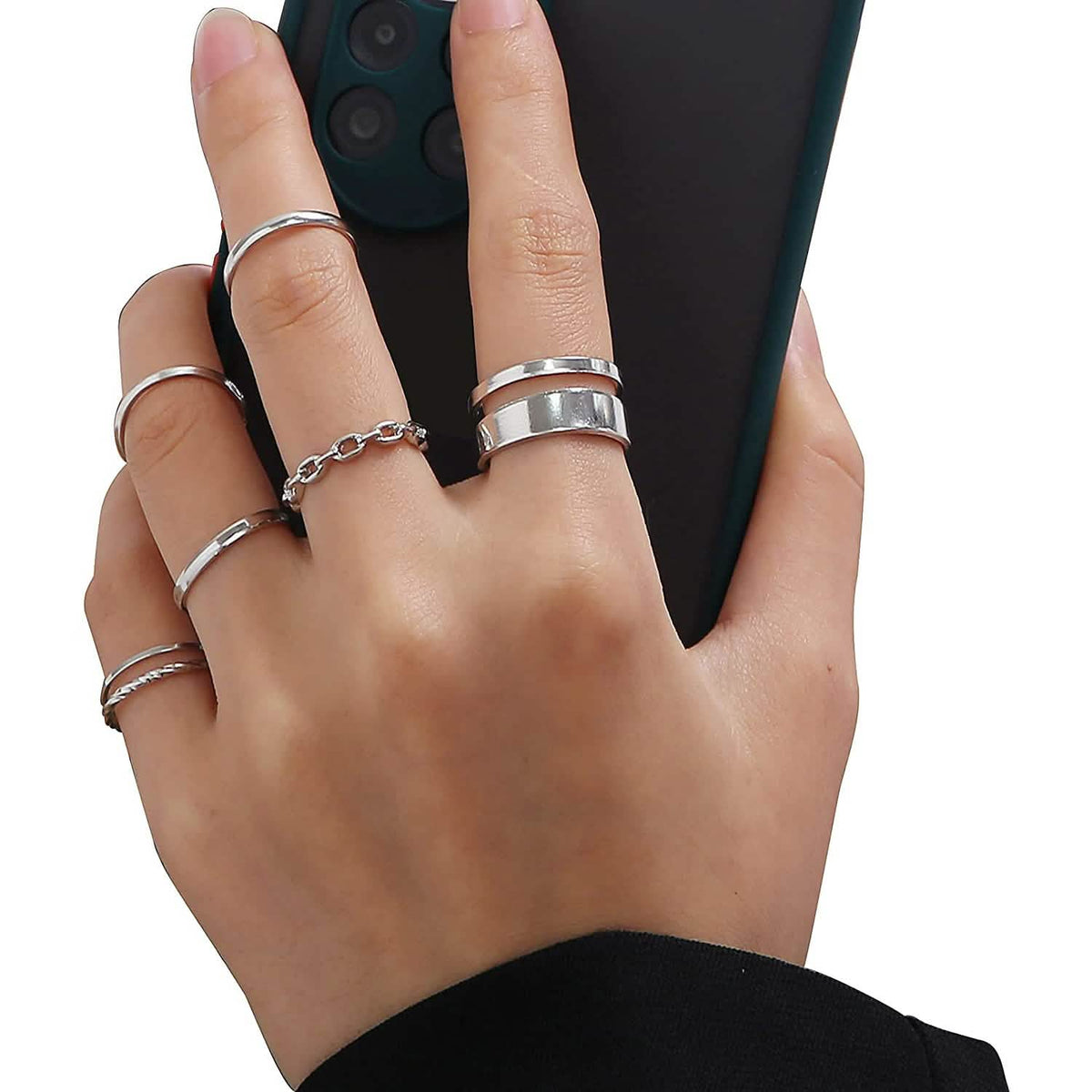 7-Piece: Women's Gold Knuckle Ring Set Rings - Tophatter Daily Deals