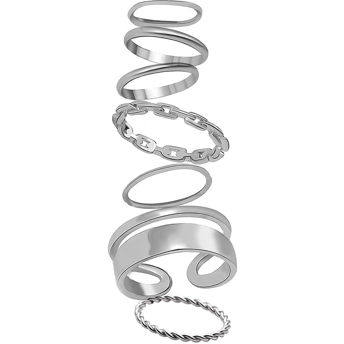 7-Piece: Women's Gold Knuckle Ring Set Rings - Tophatter Daily Deals