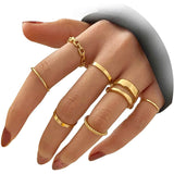 7-Piece: Women's Gold Knuckle Ring Set Gold Rings - Tophatter Daily Deals