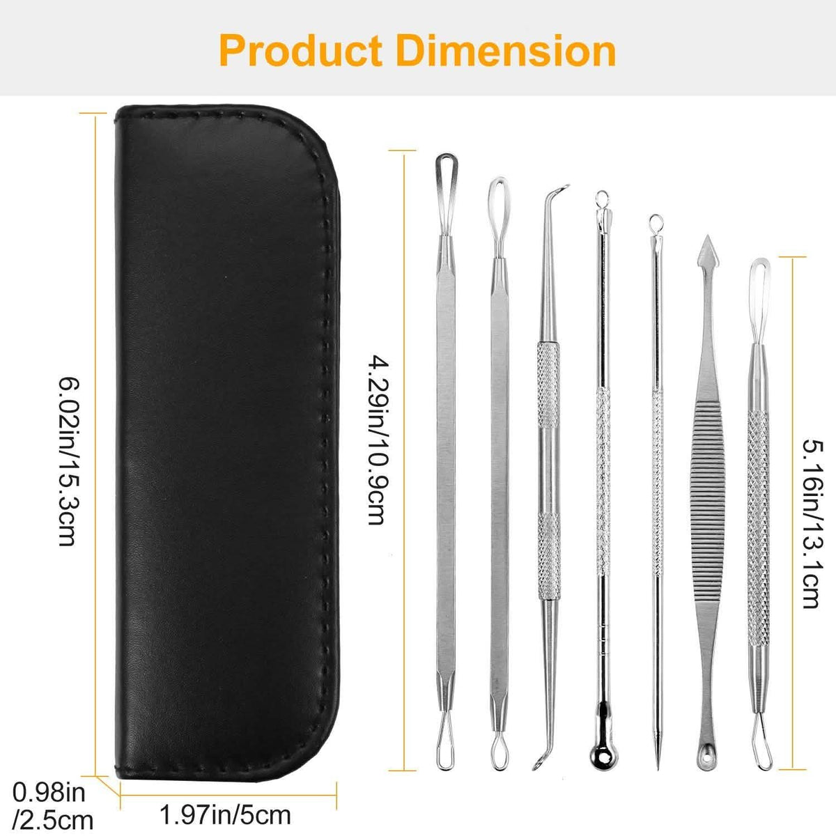 7-Pieces: Blackhead Remover Stainless Steel Beauty & Personal Care - Tophatter Daily Deals
