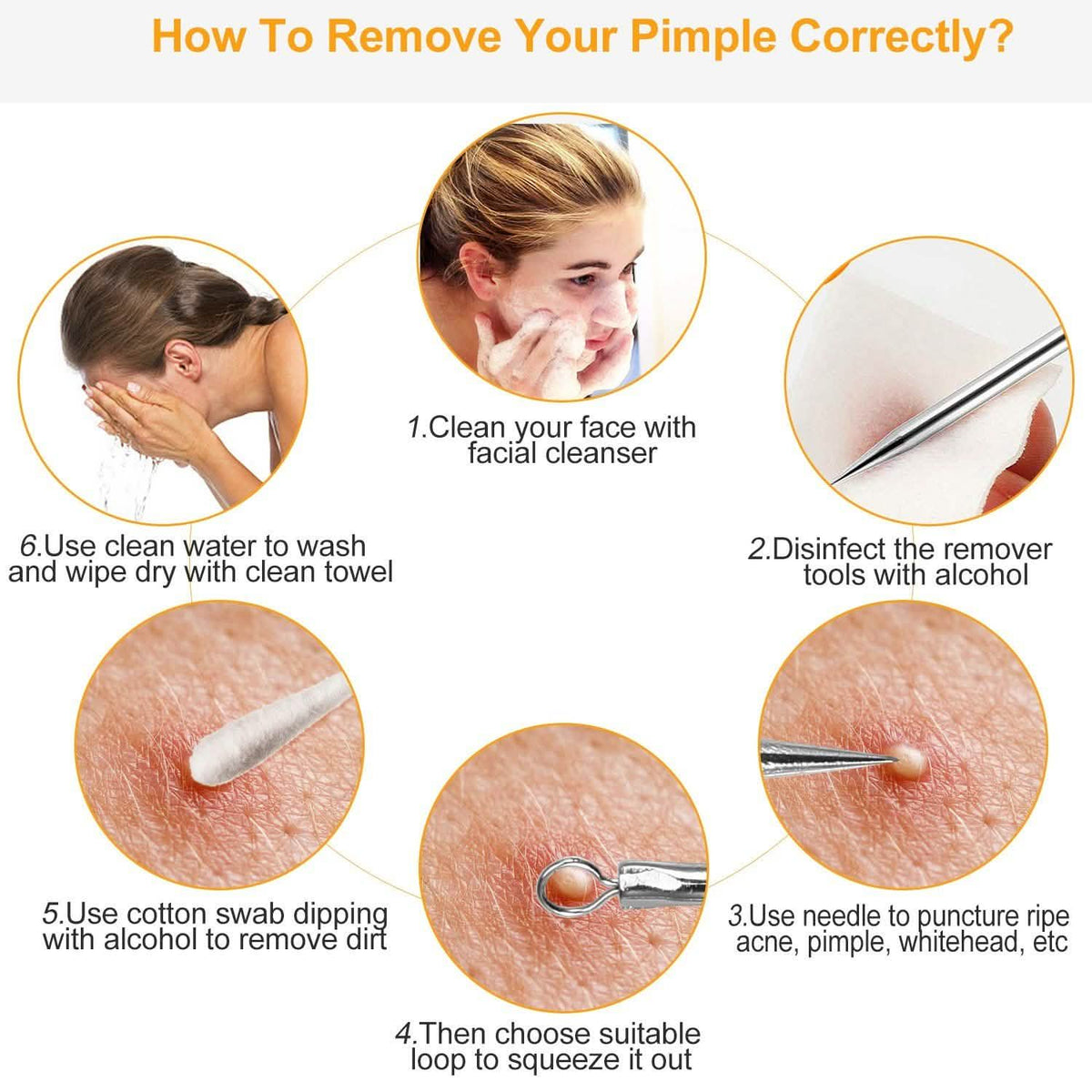7-Pieces: Blackhead Remover Stainless Steel Beauty & Personal Care - Tophatter Daily Deals